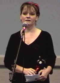 Hope preparing to sing her song...