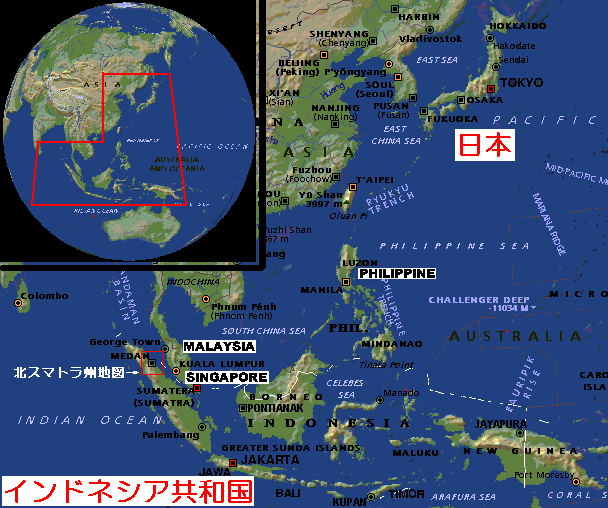 北スマトラ州地図