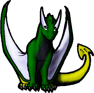 [ hatchling Green-Yellow Kuhsg; image &copy; Dracothrope of Star City ]