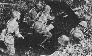 KNIL artillery position, Dutch East Indies 1941-1942