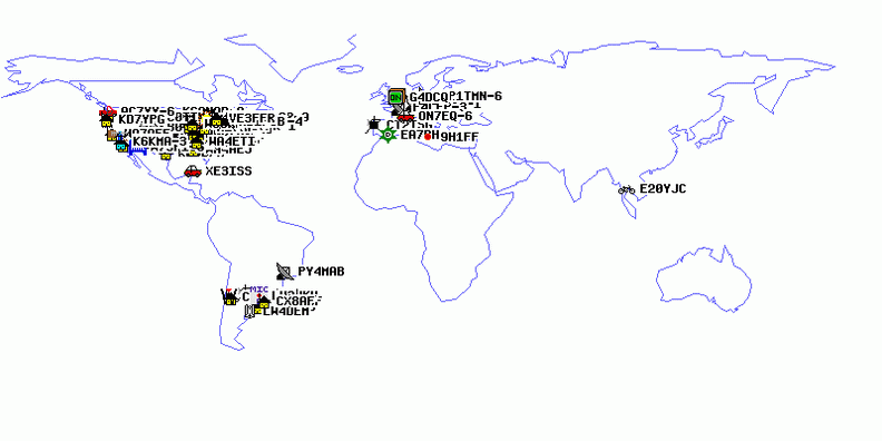 Amatuer Radio Stations heard via ISS