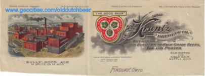 Krantz Brewing Co. letterhead - Bully Good Ale - factory color