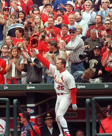 McGwire makes his curtain call on Oct 3rd 199 after #65