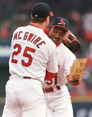 McGwire hugs Willie after last game