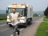 A man in a hurry