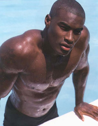 Tyson in swimming pool