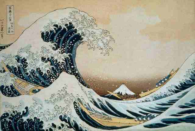 Hokusai painting of Tsunami at Japan