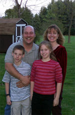Keith, Karina and the kids in our backyard