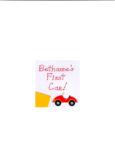 First Car - lettering