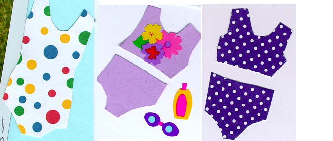 Examples of swim suits cut from paper - picture