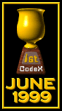1st Place Trophy, June 1999 CodeX