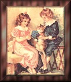 children with cat