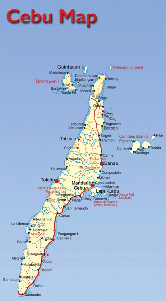 tourist map of cebu maps of cebu island map