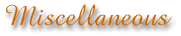 Miscellaneous