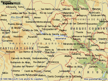 Mapa suministrado Microsoft Expedia Maps
