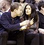 Edward Norton and Salma Hayek at the Lakers-San Antonio Spurs game Los Angeles December 1, 2000