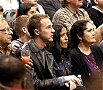 Edward Norton and Salma Hayek at the Lakers-Utah Jazz game at the Staples Center, Los Angeles, January 3, 2001