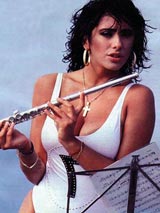 Sabrina Salerno plays the flute (get your mind out of the gutter!)