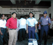 Mayor Sembrano with the Municipal Fire Marshall and former Chief of Police...