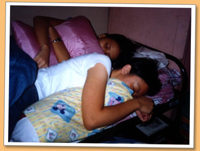 Carla sleeping with Chinits