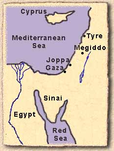 Map showing Megiddo