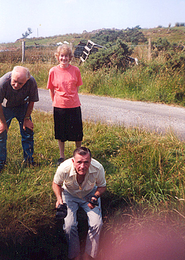 In Ireland, Mary & John watching me wash my feet