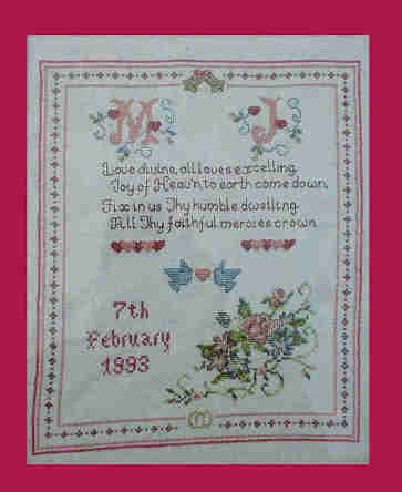Own Design - Ruby Wedding Sampler - 1993