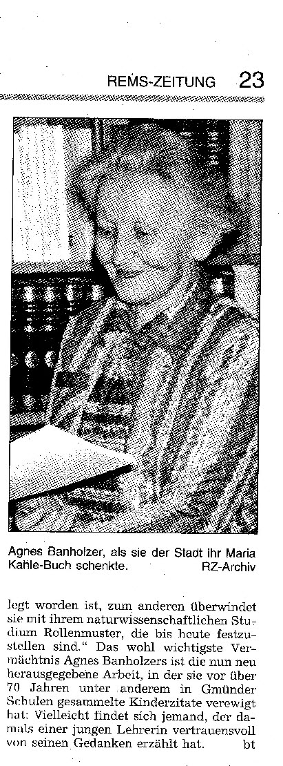 A. Banholzer in Gm&uuml;nder Rems-Zeitung vom 10.05.08 (2/2)