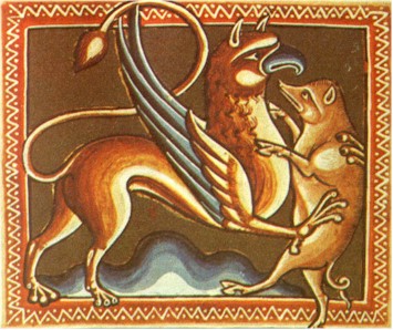Grifo. Dibujo de un Bestiario Medieval