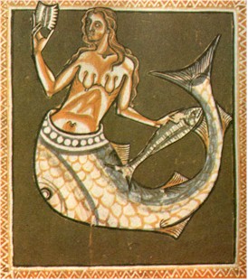 Sirena. Im�gen sacada de un Bestiario Medieval.