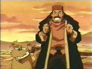 ><center>The slimy merchant and his dog