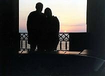 Sunset on the balcony; the bear took the picture.