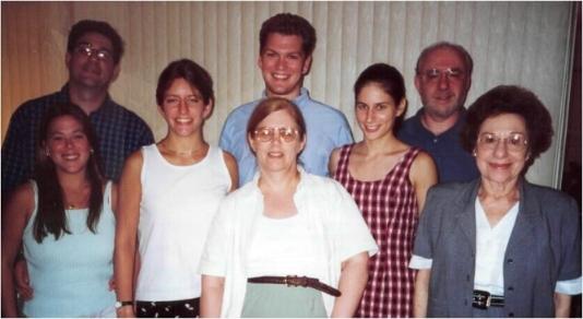 Group shot taken at Ruth and Lou's house in 1999.