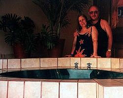 The hot tub ... ON our balcony!