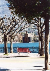 Lugano Lake, on the border with Italy