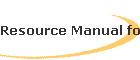 Resource Manual for Non-Profit Organizations