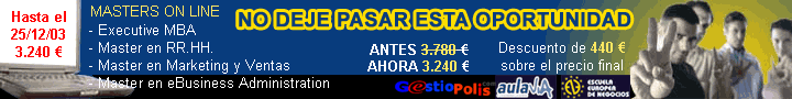 DESCUENTOS DE 3.240 EUROS EN MASTERS AULAVIA - ESCUELA EUROPEA DE NEGOCIOS - ANTES 3.780 EUROS AHORA 3.240 EUROS - NO DEJE PASAR ESTA OPORTUNIDAD
