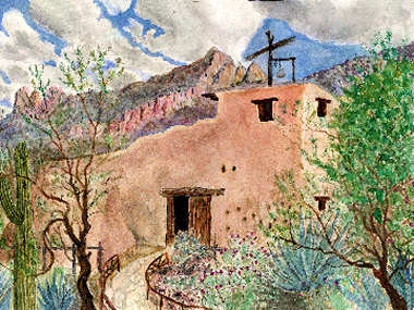southwestern art, watercolor painting
