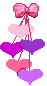 Hanging group of small hearts