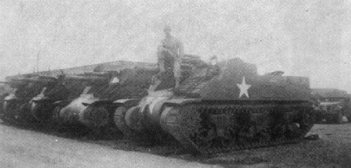 M7's and Halftracks - Motor pool Leipzeig, Germany 13 June 1945