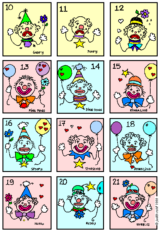 gameboard: clowns 10-21