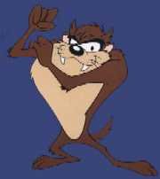 Taz flexing muscle cartoon.