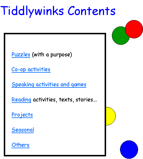 tiddlywinks menu