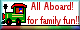 small train logo button