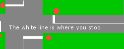 The white line to stop behind