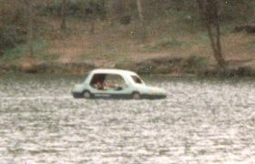 Boat in the form of a car