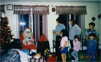 Santa delivering gifts