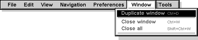 Screenshot of windows menu menu