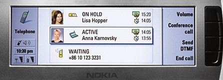 Telephone application screenshot