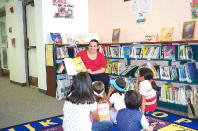 Photograph of UTEP student telling stories